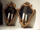 Pair of Giltwood Mirrored Sconce