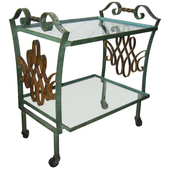 Edgar Brandt Tea Cart For Sale