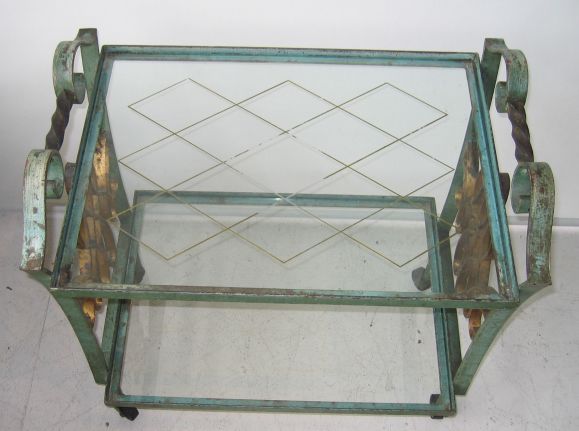 French Edgar Brandt Tea Cart For Sale