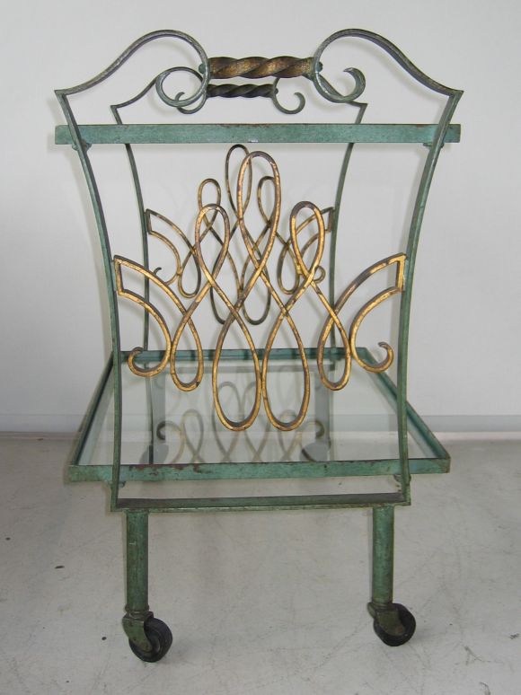 20th Century Edgar Brandt Tea Cart For Sale