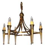 Neoclassical Style Brass Chandelier