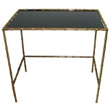 Faux Bamboo Brass Console Table in the Manner of Bagues