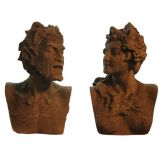 Vintage Pair of Garden Busts