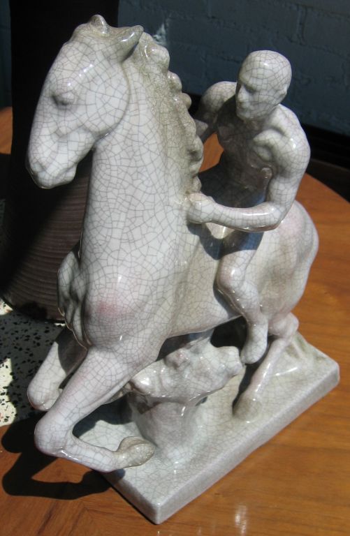 Large Karlsruhe Horse & Rider Sculpture