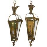 Pair of large French brass turn of the century sconces