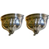 Large  pair of silver sconces