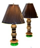 One of a kind pair of  Seguso Venetian Glass Table lamps
