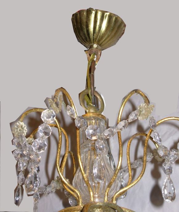 Antique whimsical Florentine crystal chandelier