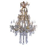 Antique whimsical Florentine crystal chandelier