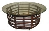 Industrial metal basket -coffee table
