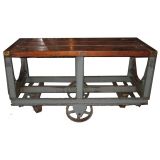 Antique Early 20th century torpedo cart/ kitchen center island/console