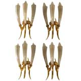 Set of 4 Venetian 50's iridescent glass sconces