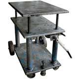 Adjustable height industrial cart/side table/console