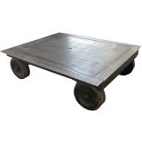 Vintage Metal  industrial cart/coffee table