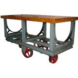 Antique Industrial torpedo cart/ kitchen center island/console