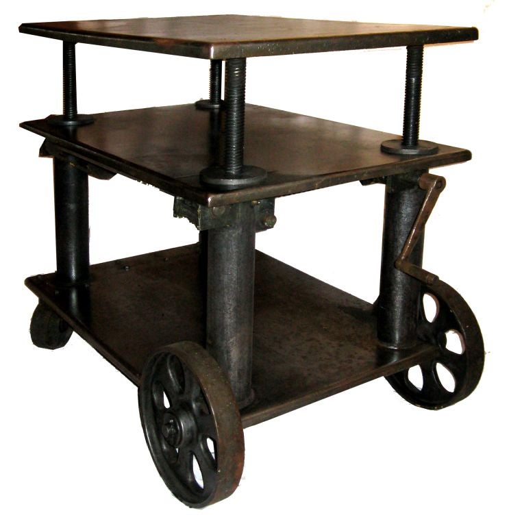 Large adjustable height industrial cart at 1stDibs height adjustable