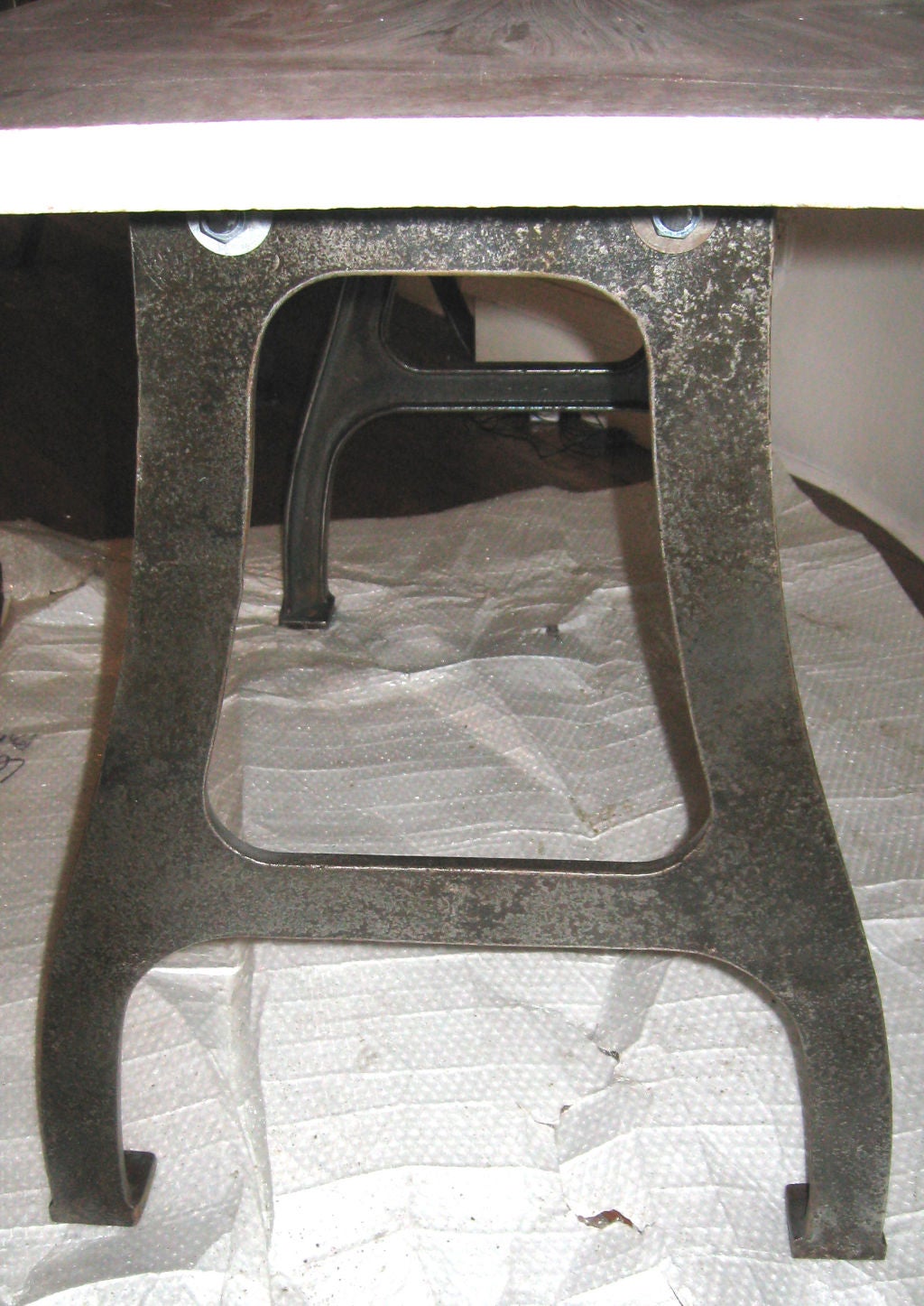 Marble top industrial console