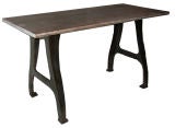 Marble top industrial console