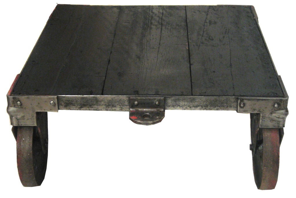 Metallic patina industial cart / coffee table