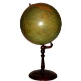 Antique 1920's Globe on a wood and copper  stand