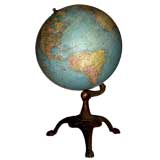 Antique Turn of the century British globe on a copper stand
