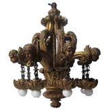 Unique turn of the century gilt theatre chandelier