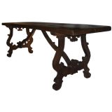 Antique Tiles inlaid Italian refectory table