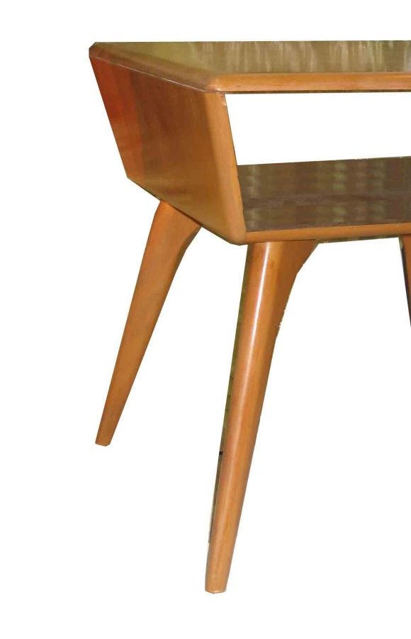 Pair of 50's Heywood Wakefield two-tier side tables