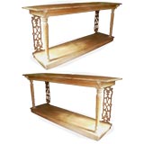 Pair of unusual French country consoles