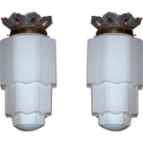 Pair of oversized Deco Hanging Lamps