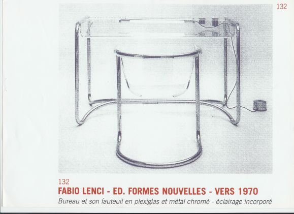 Late 20th Century Fabio Lenci Desk & Armchair For Sale
