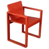 Erich Dieckmann Red Table & Set of Four Chairs