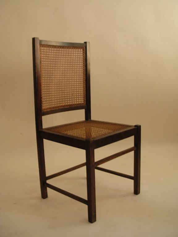 SET OF FIVE JACARANDA HAND CANED CHAIRS For Sale 1