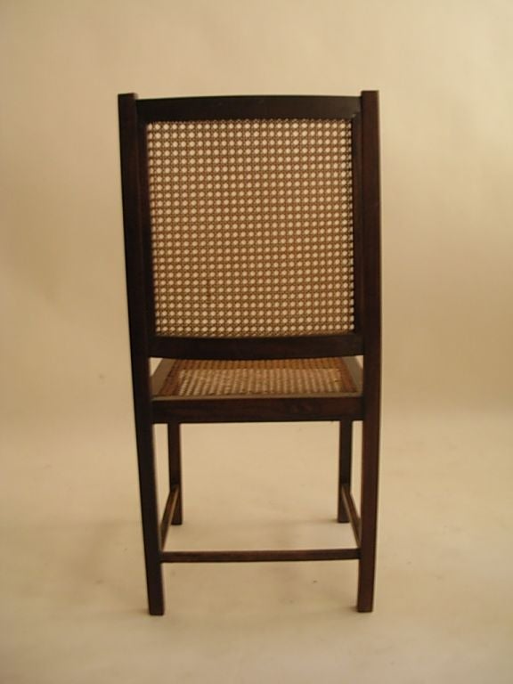 Brazilian SET OF FIVE JACARANDA HAND CANED CHAIRS For Sale