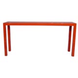 A Red Lacquered Console Table