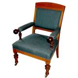 American Mahogany Library Armchair by Thorvald Bindesboll