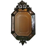 One Venetian mirror with bronze decoration in a Baroque style