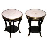Pair of marble top and bronze mounted stands.Maison Jansen attr.