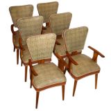 Set of six  Brasilian Rosewood Open Armchairs