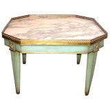 Painted and  Bronze Mounted Marble Top Coffe Table