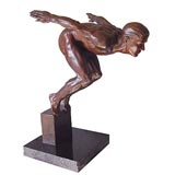 Danielle Anjou, bronze sculpture, the swimmer