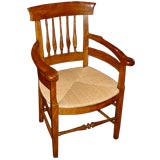 French Cherry Armchair with Rush Seat