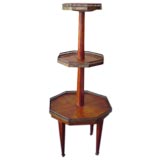 Antique French Mahogany Marquetry Tiered Servante