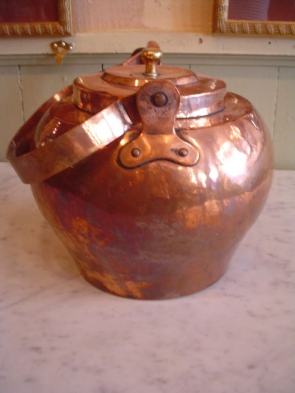 Metal Early 19th Century French Copper Kettle