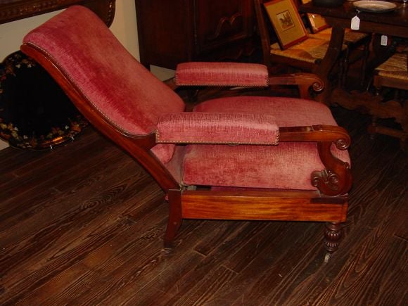 Wood Exceptional Louis-Philippe Reclining Chair