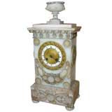 French Charles X Alabaster Clock