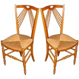 Pair French Art Deco Bistro Chairs