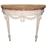 French Painted Demi-Lune Console