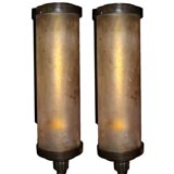 Pair of Bronze Cylinder Wall Lights