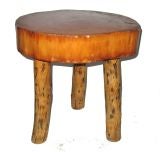 Round Wooden Adirondak Stool